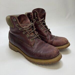 Timberland Premium Boots Size 8 M Waterproof Women Lace up 8230A burgundy brown